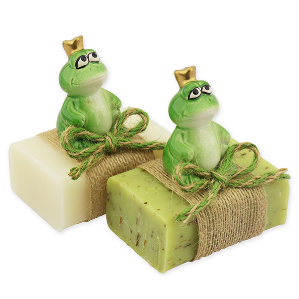 Sheep milk soap 100g decorated with a frog, Classic/verbena 