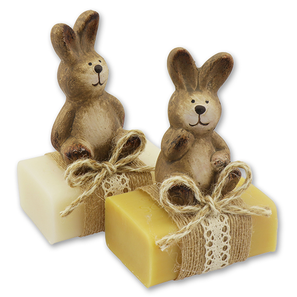 Sheep milk soap 100g decorated with a rabbit, Classic/swiss pine 