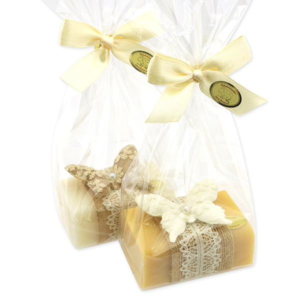 Sheep milk soap 100g decorated with a butterfly in a cellophane, Classic/Swiss pine 