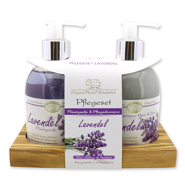Pflegeset Flüssigseife 250ml & Pflegeshampoo Hair und Body 250ml, Lavendel 