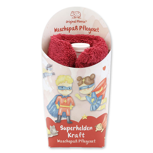 Washing fun care set 2 pieces "Superhelden Kraft", Berry dream 