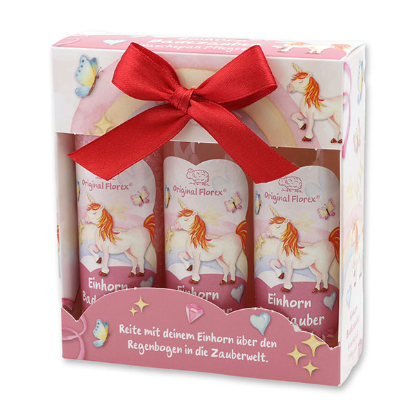 Washing fun care set 3 pieces "Einhorn Badezauber", Flower magic 