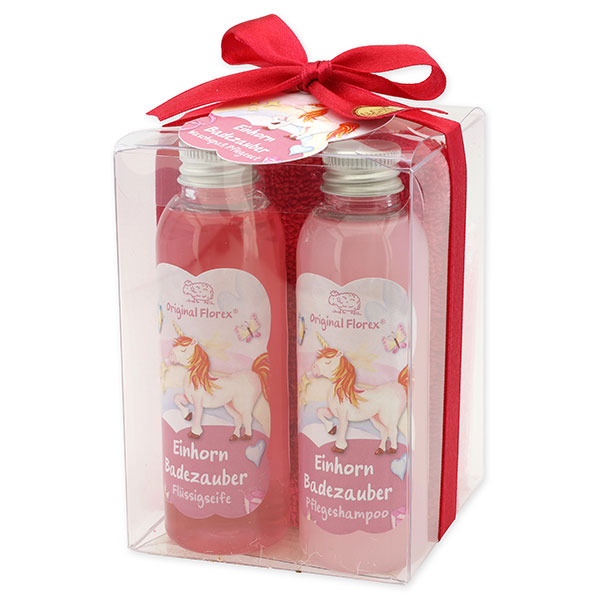 Washing fun care set 4 pieces "Einhorn Badezauber", Flower magic 