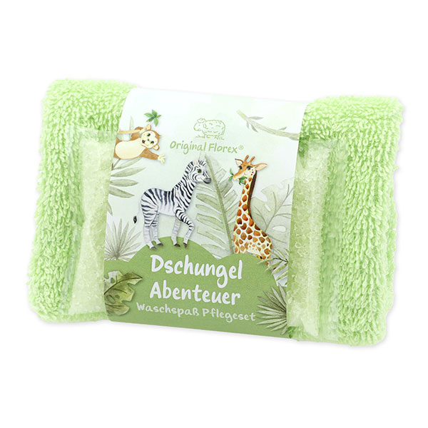 Bath salt 60g with a washcloth "Dschungel Abenteuer", Magic land 