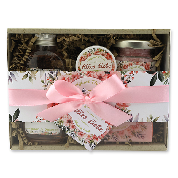 Gift set 4 pieces "Alles Liebe", Wild rose 