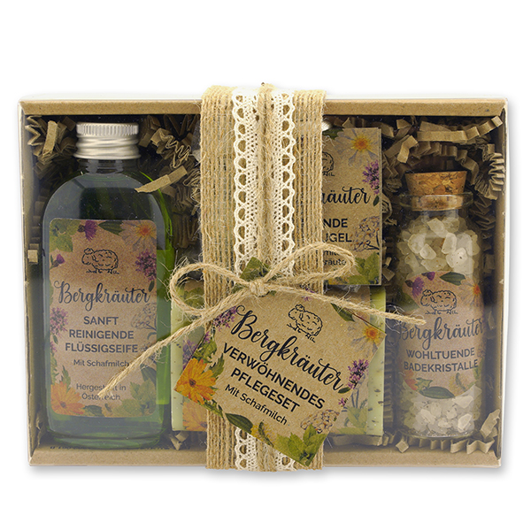 Geschenkset 4-teilig "Wohlfühlzeit", Bergkräuter 