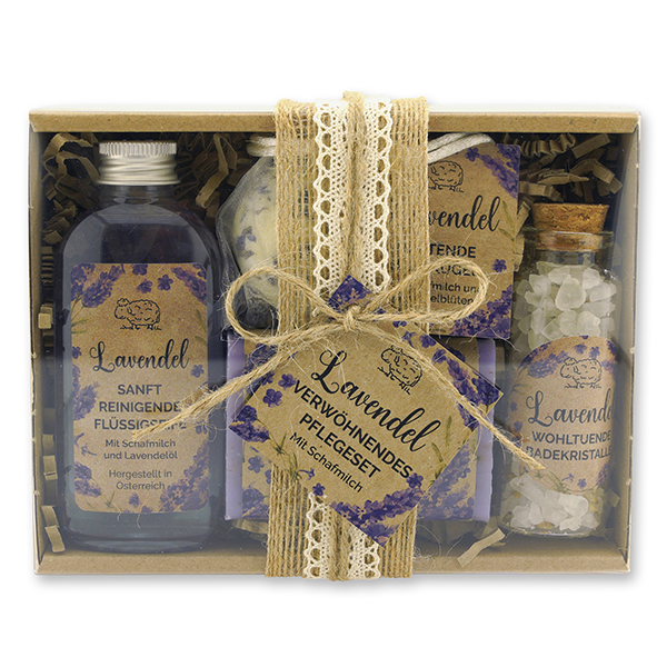 Geschenkset 4-teilig "Wohlfühlzeit", Lavendel 