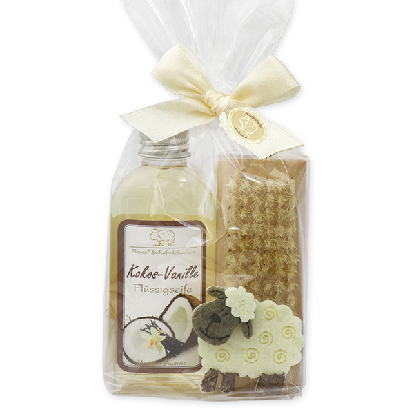 Set with felt sheep, Coconut-Vanilla 