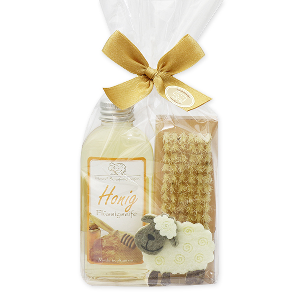Set with felt sheep, Honey 