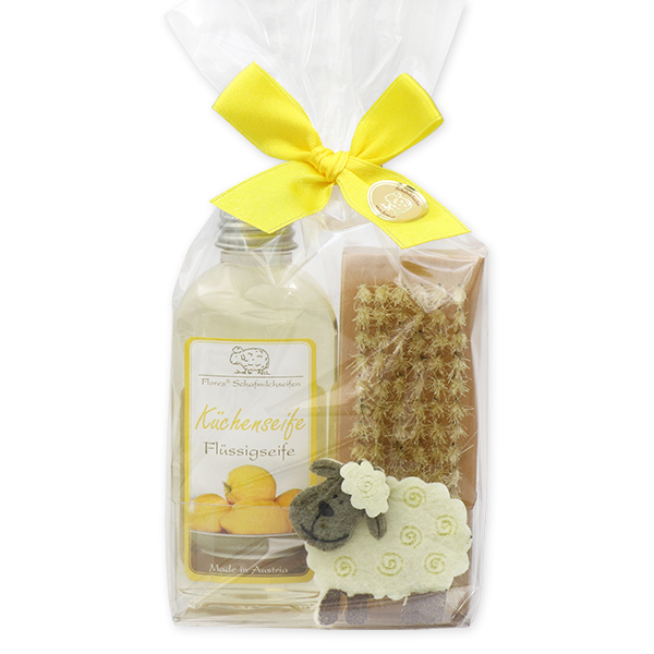 Set with felt sheep, Kitchen soap 