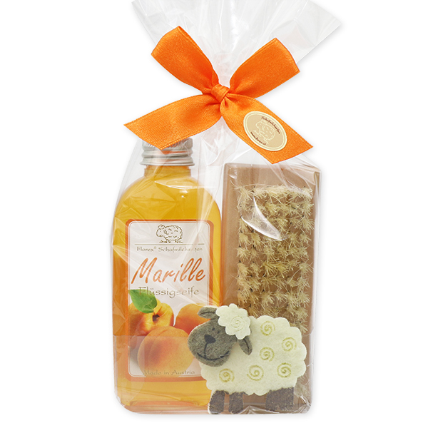 Set with felt sheep, Apricot 