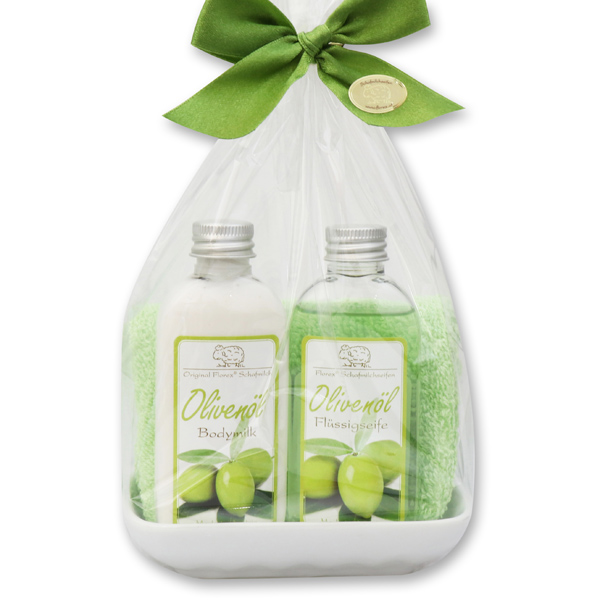 Pflegeset 4-teilig in Cello, Olive 