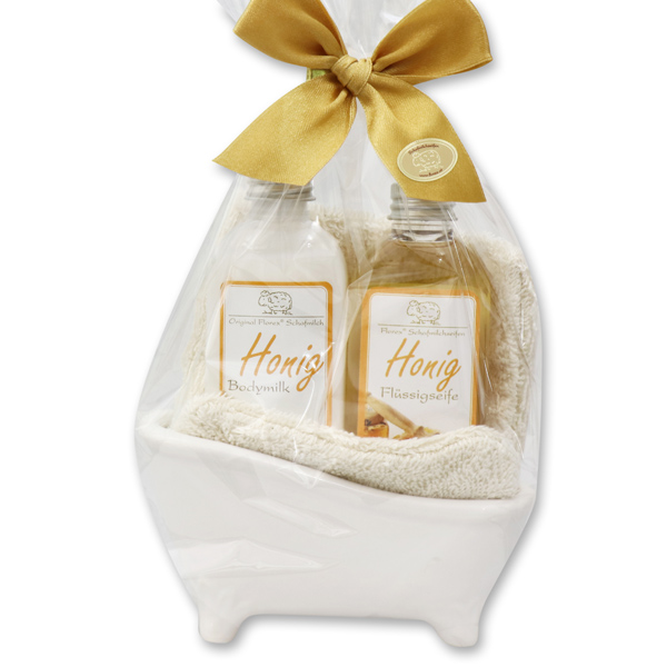 Small bathtub set 4 pieces in a cellophane bag, Honey 