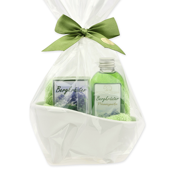 Wellness Set 4-teilig in Cello, Bergkräuter 
