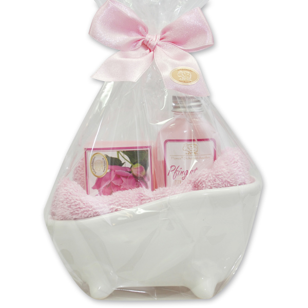 Wellness set 4 pieces in a cellophane bag, Peony 