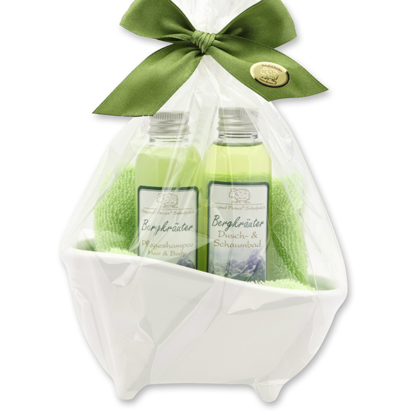 Wellness Set 4-teilig in Cello, Bergkräuter 