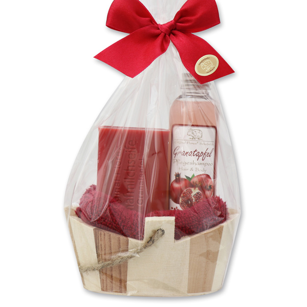 Care set 4 pieces in a cellophane bag, Pomegranate 