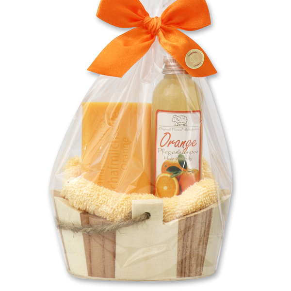 Care set 4 pieces in a cellophane bag, Orange 