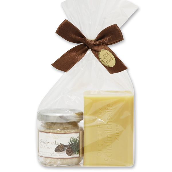 Bath set 2 pieces in a cellophane bag, Swiss pine 