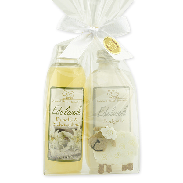 Gift set with felt sheep, Edelweiss 