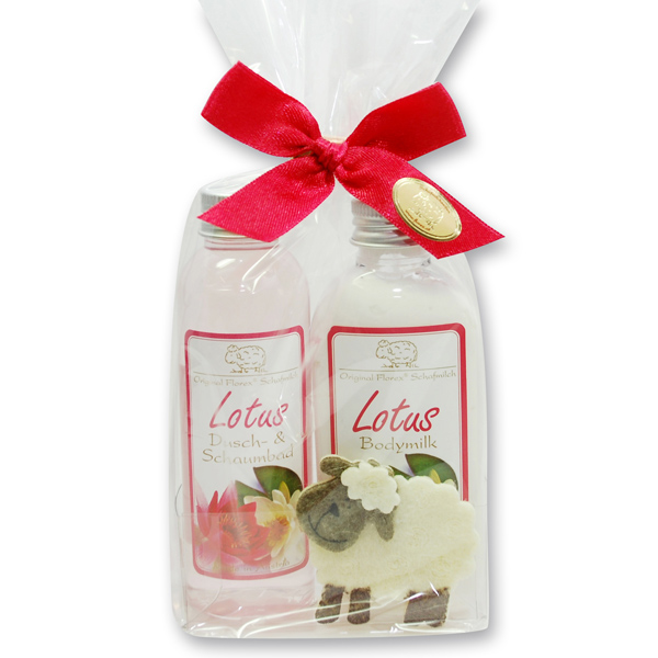Gift set with felt sheep, Lotus 