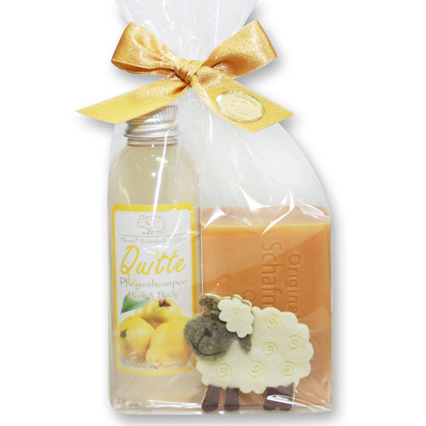 Gift set with felt sheep, Quince 