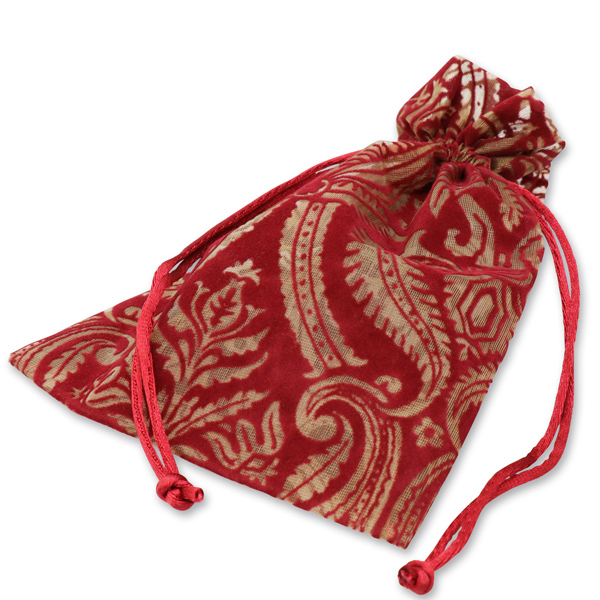 Velvet bag, large 17x12cm bordeaux red 