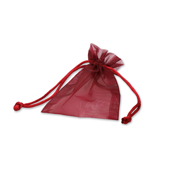 Organza bag, small 10x7cm bordeaux red 