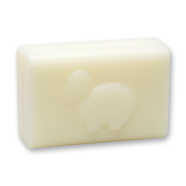 Schafmilchseife eckig 100g, bedruckt mit Schaf Lina, Classic 