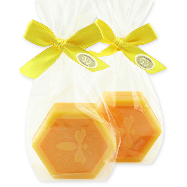 Sheep milk soap 100g with a bee in a cellophane, Honey 