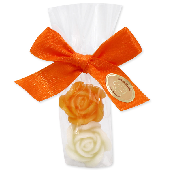 Sheep milk soap rose 'Florex' 2x7g, in a cellophane, Classic/apricot 