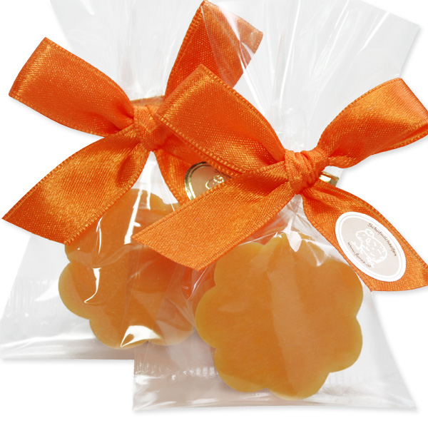 Schafmilchseife Blume mini 20g, in Cello, Orange 