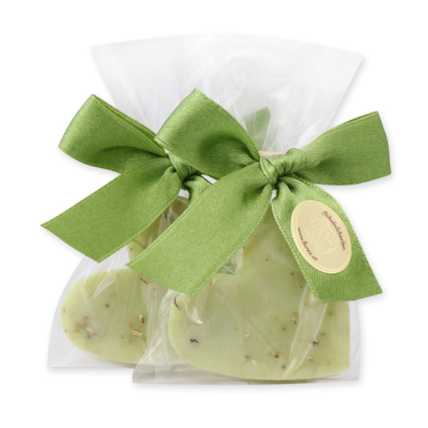 Sheep milk soap heart midi 23g, in a cellophane, Verbena 