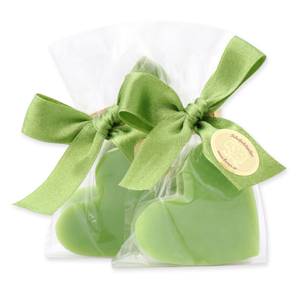 Sheep milk soap heart midi 23g, in a cellophane, Ginko 