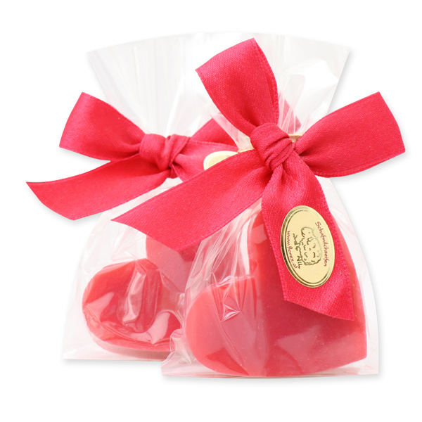 Schafmilchseife Herz mittel 23g, in Cello, Hibiskus 