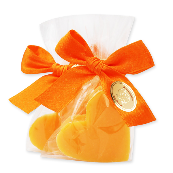 Sheep milk soap heart midi 23g in a cellophane, Apricot 