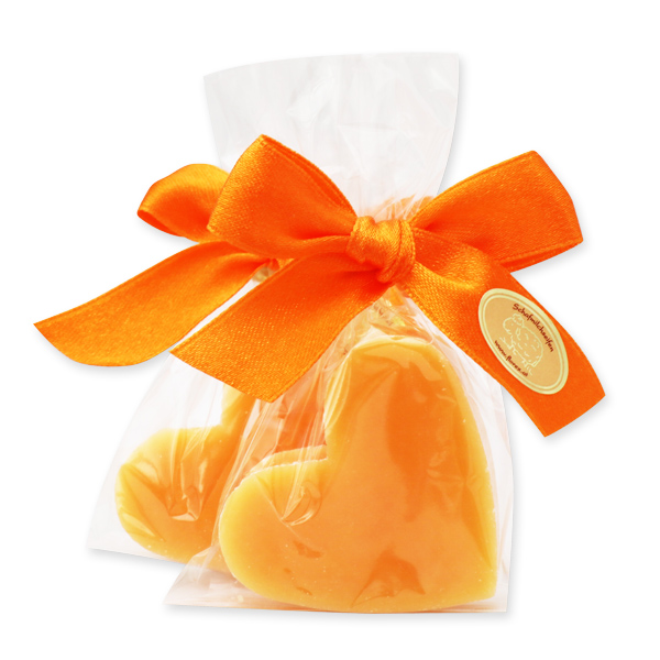 Sheep milk soap heart midi 23g, in a cellophane, Orange 