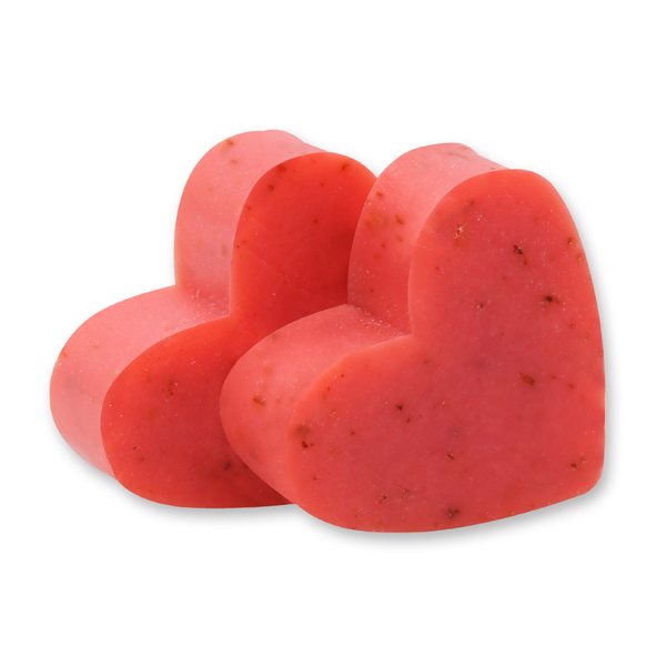 Sheep milk soap heart midi 23g, Rose with petals 