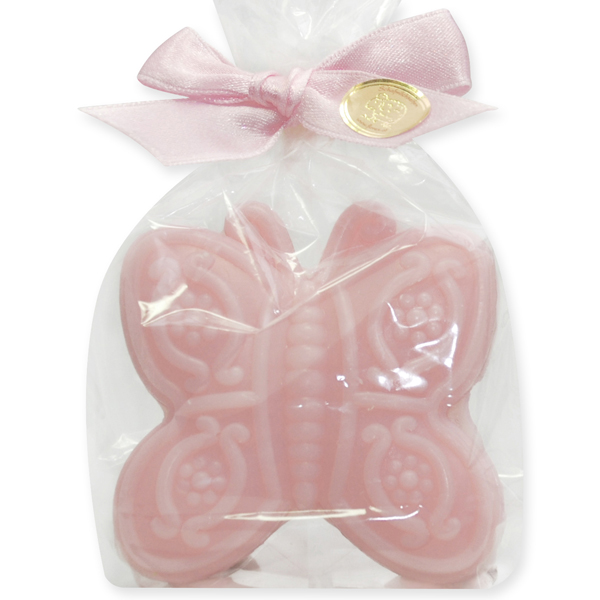 Schafmilchseife Schmetterling 60g, in Cello, Pfingstrose 