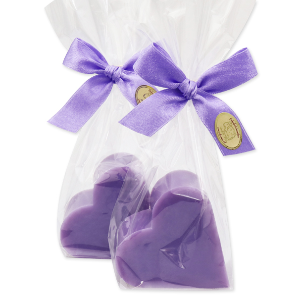 Sheep milk soap heart 65g, in a cellophane, Lavender-lime 