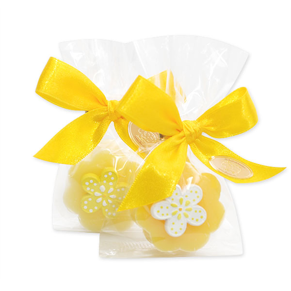 Sheep milk soap 20g, decorated with a flower in a cellophane,  Pineapple 