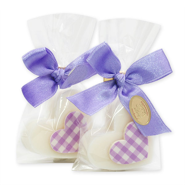 Sheep mlik soap heart midi 23g, decorated with a heart in a cellophane, Classic 