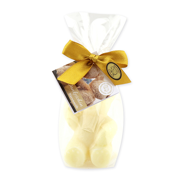Schafmilchseife Teddy groß 120g, "Dankeschön" in Cello, Classic 