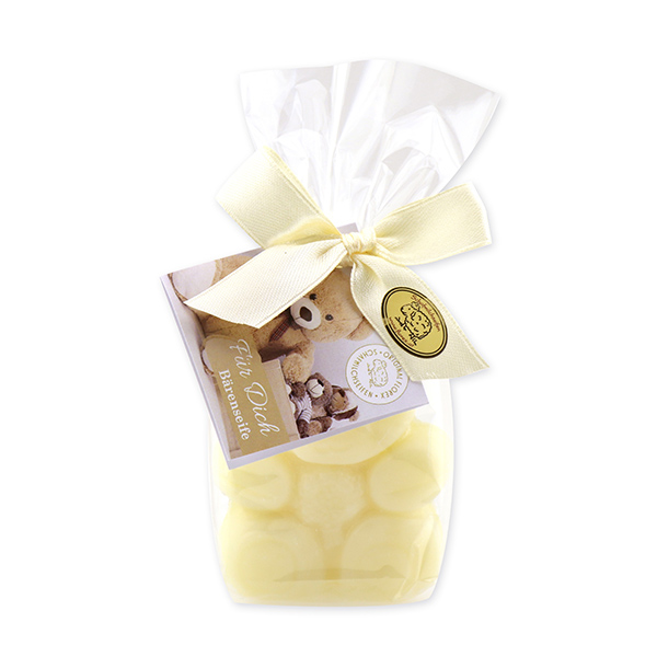 Sheep milk soap teddy midi 55g, "Für Dich" in a cellophane, Classic 
