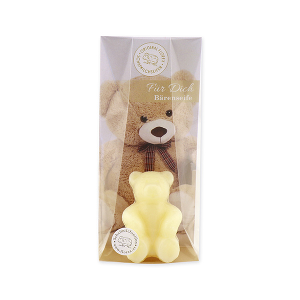 Sheep milk soap teddy bear small 25g, "Für Dich" in a cellophane, Classic 