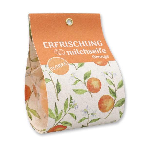 Schafmilchseife Orange 140g in Tasche "Erfrischung" 