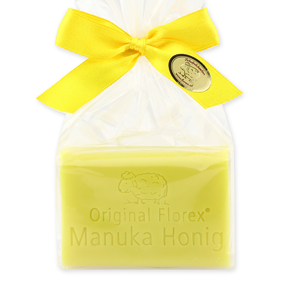 Manuka honey soap with sheep milk square 100g in a cellophane bag 