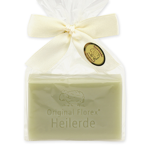 Healing clay soap square 100g in cellophane bag 