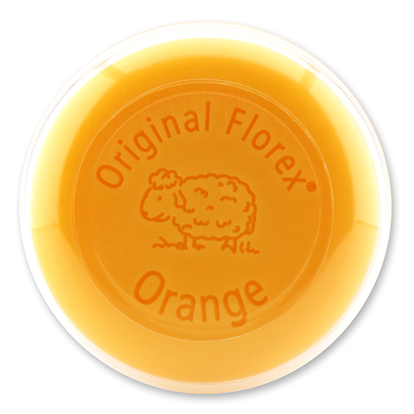 Schafmilchseife rund 100g in der Dose, Orange 