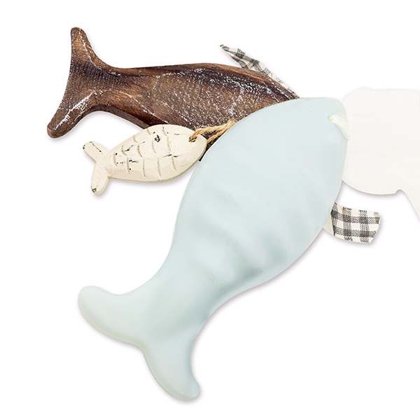 Sheep milk soap fish big 108g hanging and decorated, Forget-me-not 